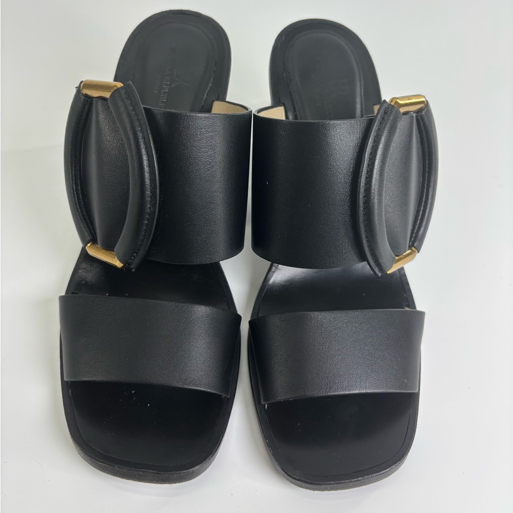 Banana Republic Ravello sandals 8 black leather high heel Italy - Picture 6 of 12